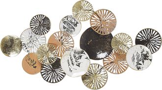 Beliani Beliani - Decoraci&oacute;n De Pared C&iacute;rculos Dorado Y Cobre De Metal 50 Cm Estilo Industrial Moderno Osmium