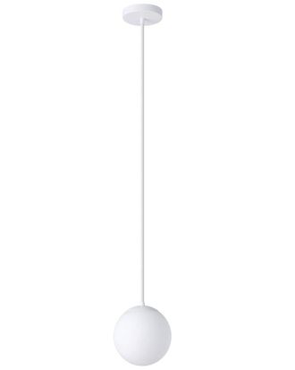 Eglo Eglo Rondo 1 Light Mini Pendant With White Finish & White Glass Shade