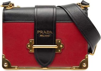 Prada Pre-owned Prada Saffiano Trimmed City Calf Cahier Crossbody Ladies A1GDT1UB83SCA4KX