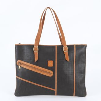 Bally Leather Coated Canvas Shoulder Bag Tote Bag (Pre-Owned)