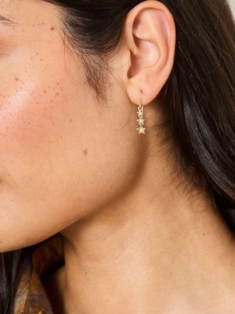 Fat Face FatFace Trio Star Drop Earrings in Gold Tone