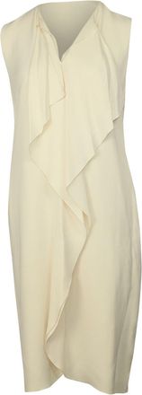 Ralph Lauren Collection Chantel Ruffle Front Cocktail Dress in Ivory Silk