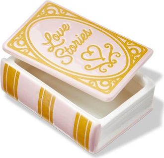 Tag Love Stories Pink Earthenware Book Lidded Trinket Box 3.3x4.5x1.5 in at Nordstrom