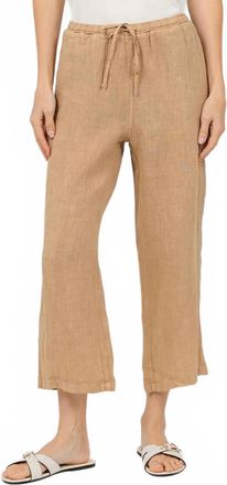 Elliott Lauren At Ease Linen Crop Pant In Macchiato