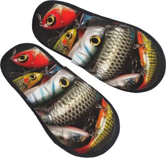Generic Shoes Fishing Bait With Mute Sole Slippers Reusable Cotton Slippers For Adult Hotel Winter M