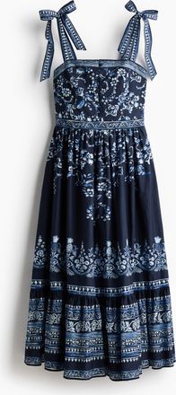 H&M Baumwollkleid mit Bindetr&auml;gern - Blue