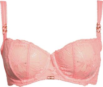 Chantelle Muse Underwire Lace Unlined Demi Bra in Fluor Pink at Nordstrom, Size 30F