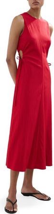Mango Side Cutout Sleeveless Dress in Red at Nordstrom, Size 4
