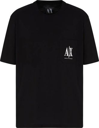 A|X Armani Exchange logo-embroidered T-shirt - men - Cotton - S - Black