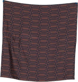 Lanvin Geometrische Zijden Sjaal met Logoprint - Dames - Zijden sjaals - Bruin - ONE Size - Accessoires