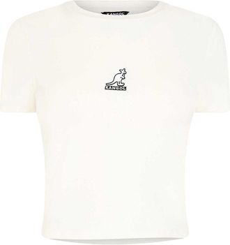 Kangol Dames/Dames T-shirt met grafische print Cropped Fitted (Wit)