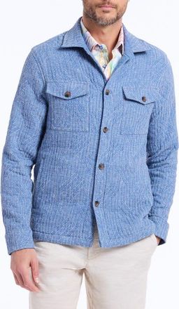 Robert Graham Shawell Woven Shirt Jacket in Blue at Nordstrom, Size Xxx-Large