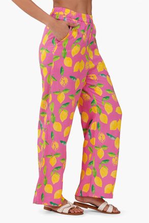 America & Beyond Zest For Life Pant In Lemon Print