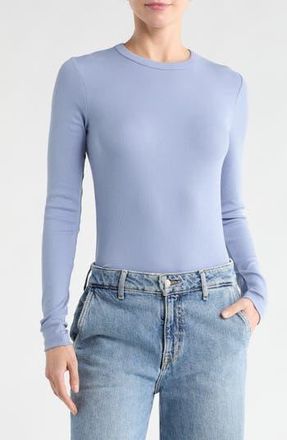 Nordstrom Everyday Stretch Pima Cotton Ribbed T-Shirt in Blue Tempest at Nordstrom Rack, Size X-Large
