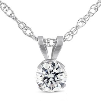 Pompeii3 1/3 Ct Diamond Solitaire Pendant Necklace in 14k White Or Yellow Gold Lab Grown