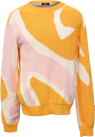 MCM Knitted Color-Block Sweater in Multicolor Cotton