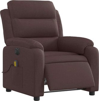 vidaXL Vidaxl - Sill&oacute;n Reclinable De Masaje El&eacute;ctrico Tela Marr&oacute;n Oscuro