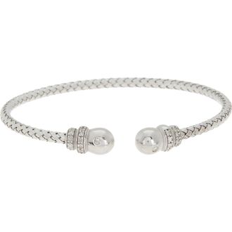 Meshmerise 18K Gold Plated Diamond Bangle - 0.25 ctw in White Gold at Nordstrom Rack