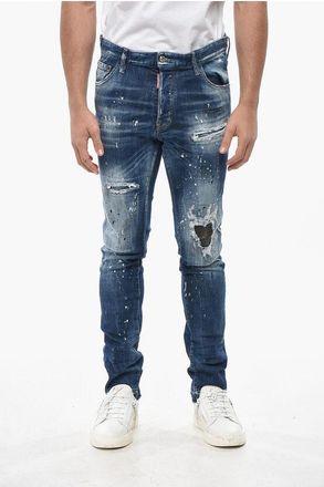 Dsquared2 Jeans Skinny Cool Guy Fit con Toppe in Pelle 15cm taglia 48