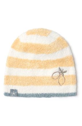 Barefoot Dreams CozyChic Lite Baby Lemon Stripe Beanie in Canary Multi at Nordstrom
