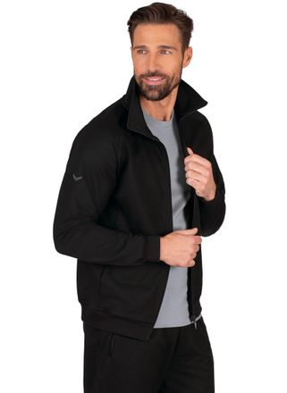 Trigema Sweatjacke TRIGEMA TRIGEMA Raglanjacke aus Sweat-Qualit&auml;t, Herren, Gr. 4XL, schwarz, 70% Baumwolle, 30% Polyester, Sweatjacken Sweatjacke