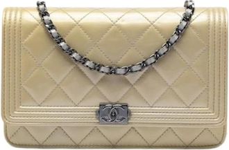 Chanel Pre-owned Vintage Crossbody Bag - Dames - Vintage Schoudertas - Beige - ONE Size - Leer - Vintage