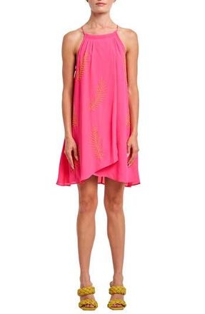 Ciebon Joanna Beaded Palm Minidress in Pink at Nordstrom Rack, Size Large