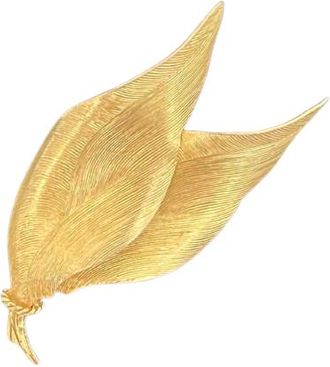 Dior Grosse Gold Plated Leaf Brooch Size M