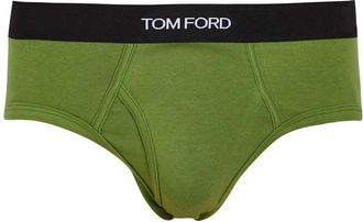 Tom Ford Stretch-cotton Briefs - Green - XL