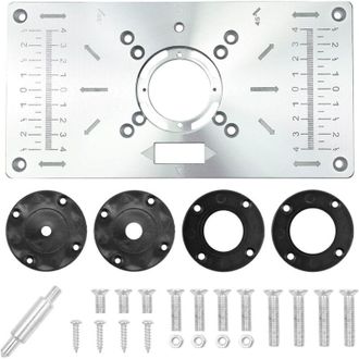 OEM Mesa De Fresado De Aluminio, Placa De Inserci&oacute;n Multifuncional Para Mesa De Fresado, Placa De Fresado Diy Con 4 Anillos Y Tornillos (negro) -crezuo