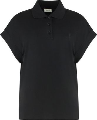 Saint Laurent Cotton-Piqué Blend Polo Shirt