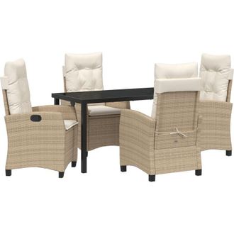 vidaXL Vidaxl - Conjunto De Comedor De Jard&iacute;n 5 Pcs Beige Rat&aacute;n Sint&eacute;tico
