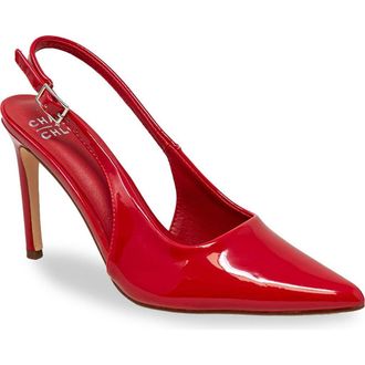 Chase + Chloe by Intouch Footwear Pointed Toe Slingback Pump in Red Patent at Nordstrom Rack, Size 7.5