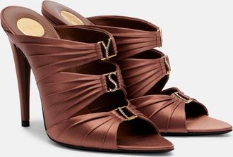Saint Laurent Emilie cr&ecirc;pe satin mules