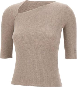 Maison Margiela Truien & Vesten, Dames, Beige, XS, Katoen, MM6 Maison Margiela Truien Beige