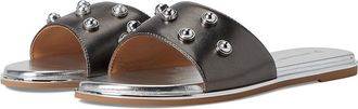 Johnston & Murphy Shayla Embellished Slide Womens Sandals Pewter : 6.5 M, Leather