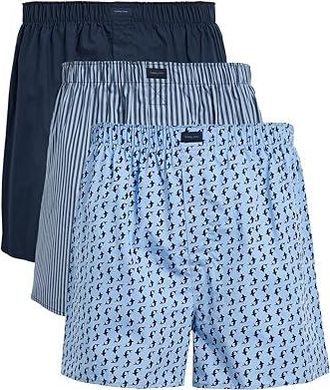 Tommy John Woven Boxers 3-Pack Mens Underwear Vista Micro Sharks/Vista Blue Stripe/Dress Blues : 2XL (44-46 Waist), Cotton