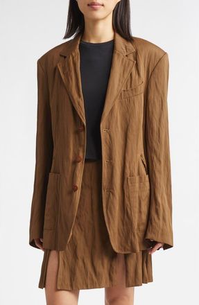 ECKHAUS LATTA Shadow Nylon Twill Blazer in Bronze at Nordstrom, Size Medium