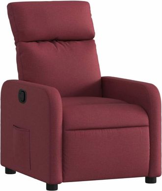 vidaXL Sillón reclinable de tela rojo tinto Vidaxl