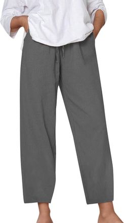 Generic Wide Leg Trousers for Women UK Ladies Fashion High Waist Sweatpants Baggy Plain Tracksuit Bottoms with Sports Lounge Trousers with Pockets Womens Clot