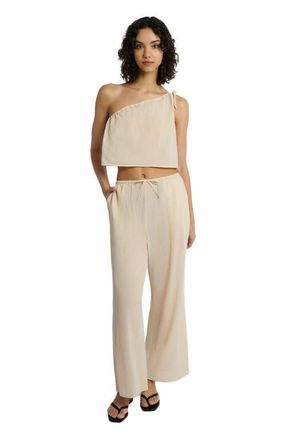 Onia Crinkle Gauze One-shoulder Top in Sandshell at Nordstrom, Size Medium