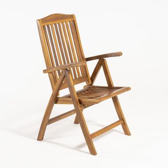 ED&Egrave;N JARD&Iacute; Sill&oacute;n de terraza reclinable y plegable de madera de teca