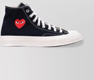 Comme Des Gar&ccedil;ons canvas logo-print hi-top sneakers