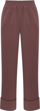 Maliparmi Sabl&eacute; Crepe Broek - Dames - Straight fit broeken - Rood - S - Polyester - Broeken