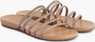 Pedro Garcia Strappy slide sandal in golg silk satin | Gala | Essentials collection | PEDRO GARCIA
