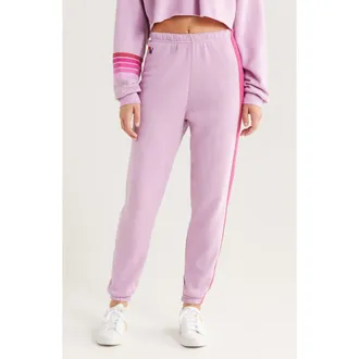 Aviator Nation Stripe Sweatpants in Mauve at Nordstrom, Size X-Large