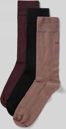 HUGO BOSS Socken aus Baumwoll-Mix im 3er-Pack in Aubergine, Gr&ouml;&szlig;e 39-42