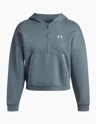 Under Armour Womens UA Rival Relaxed Fit Drop Shoulder Hooded Neck Sweatshirt - Blue - Size: 12