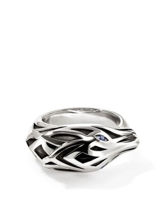 John Hardy Anello Naga in argento sterling con zaffiro