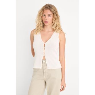 Good American Womens The Knit Vest | White, Size Medium | Good American by Khlo&Egrave; Kardashian